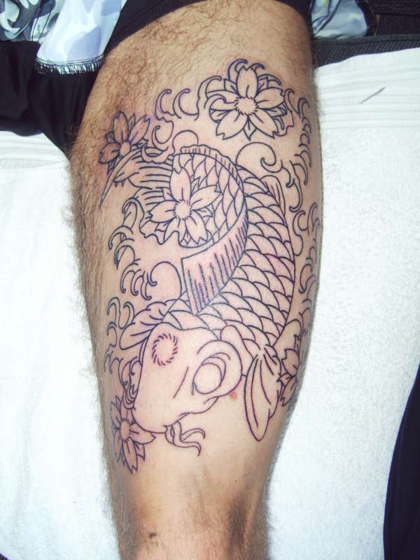 Koi outline tattoo