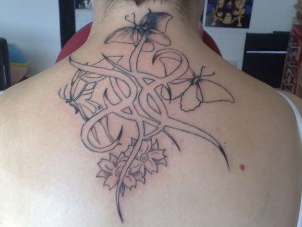 Tribal & Butterflies tattoo