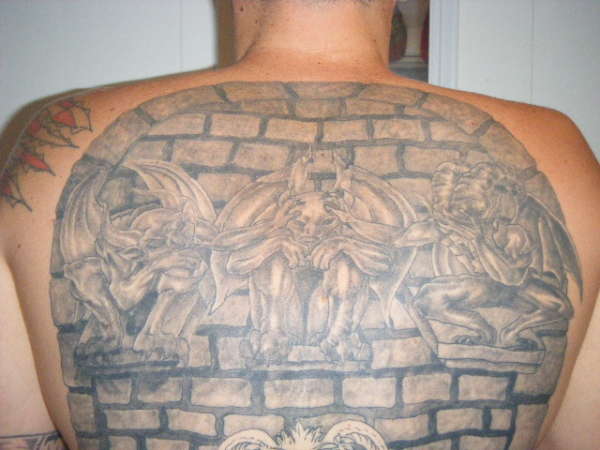 Speek,Hear,See no EVIL Gargoyles tattoo