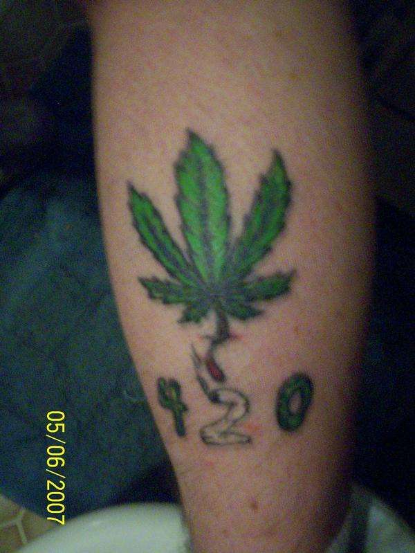 Weed Leaf 420 tattoo.