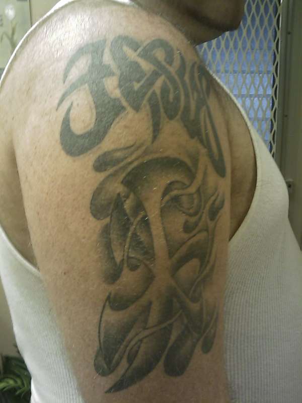 Jesus on top, Chi Ro on Bottom tattoo
