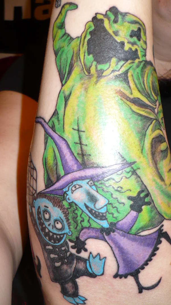 Nightmare Before Christmas Sleeve ( Still have one more session) tattoo
