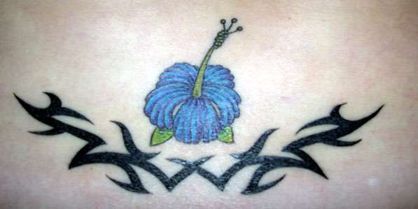 Hibiscus tribal tattoo
