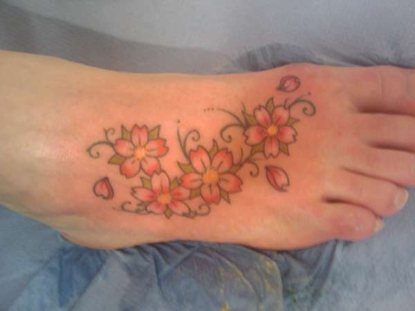 Cherry blossom foot tattoo tattoo