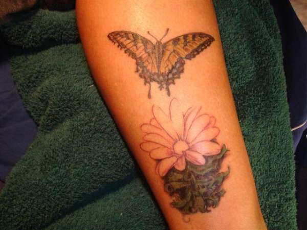 butterfly -cover up 1st session tattoo