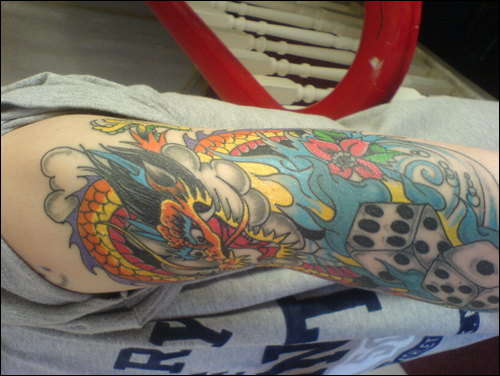 jap half arm sleeve tattoo
