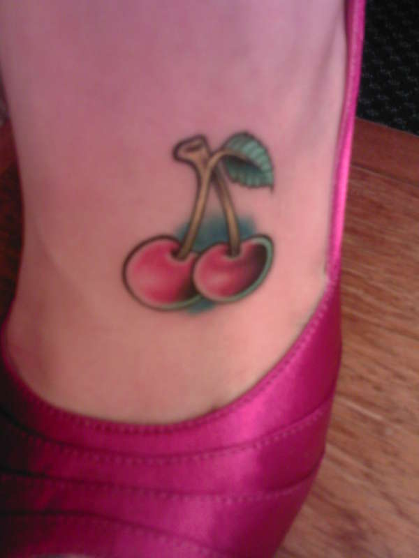 Cherries on my foot tattoo