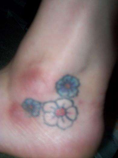 flowers on my ankle tattoo