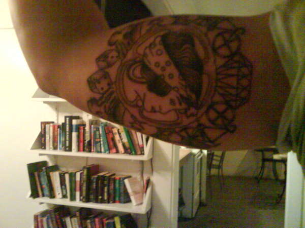 inner arm before color tattoo