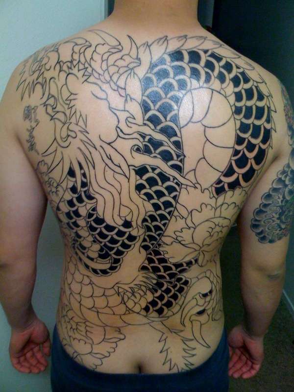 eric choi's dragon full back tattoo tattoo