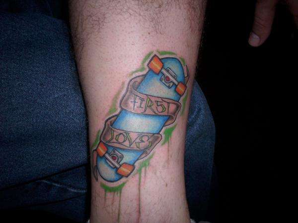 skateboard tattoo