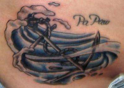 Anchor and Sea tattoo