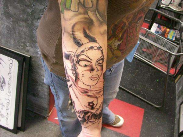 Bride of Frankenstienish Chick tattoo