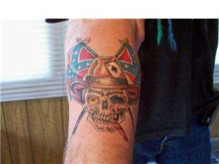 skull/rebel flags tattoo