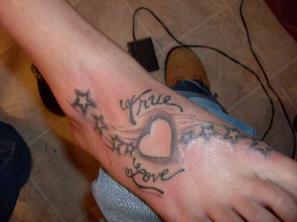 True love heart with stars tattoo