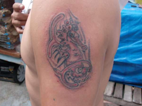 lil red sea sea horse tattoo
