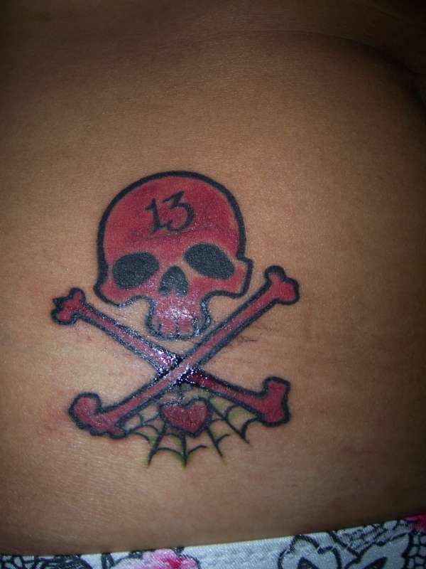 skull with spiderweb tattoo