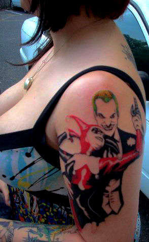 Alex Ross Joker and Harley Quinn tattoo