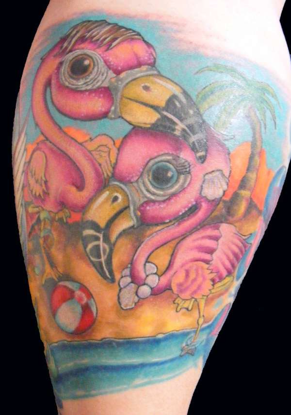 The Finished Flamingos tattoo