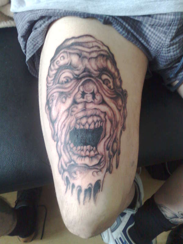 horror face tattoo