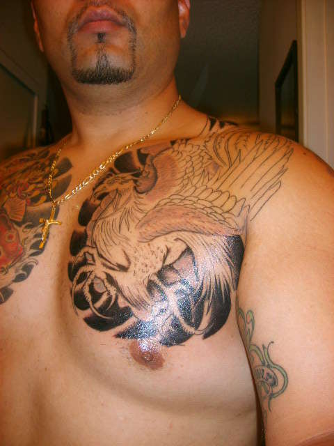 JAPANESE PHOENIX IN PROGRESS HUNG TATTO PARLOR tattoo