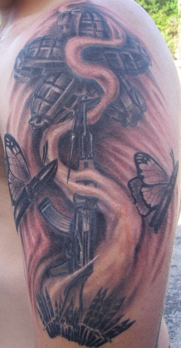 Daytona Beach black and grey military tattoo tattoo