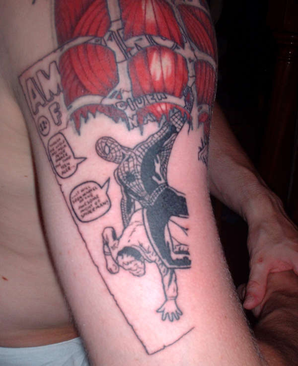 Spiderman "Amazing Fantasy" tattoo