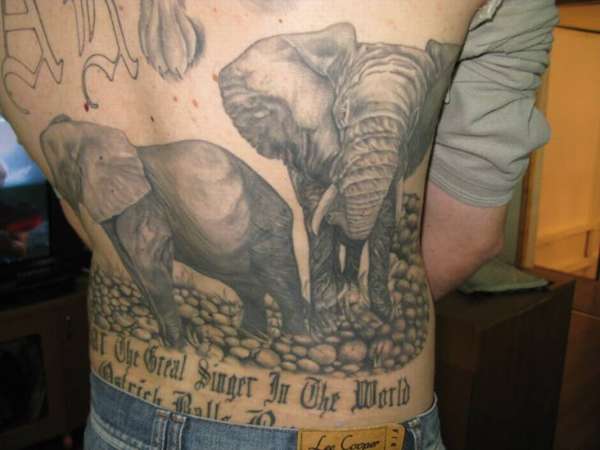 elephants by Moreno David tattoo
