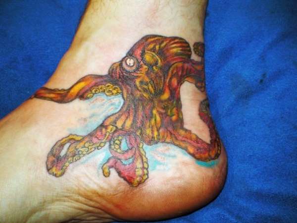 octopus on foot tattoo