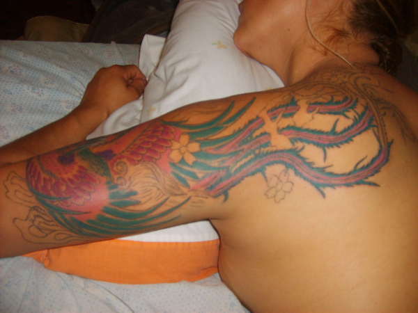 FREE HAND JAPANESE PHOENIX AT HUNG'S TATTO PARLOR tattoo