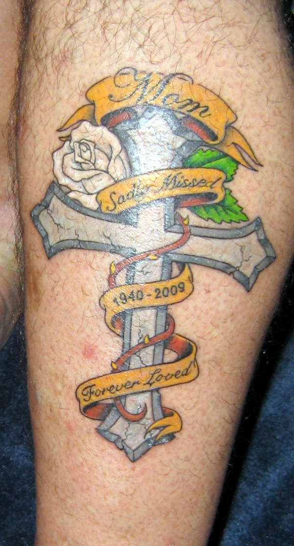 memorial cross tattoo