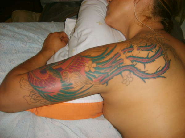 FREE HAND PHOENIX AT HUNGS TATTO PARLOR 5 HOURS 3 MORE 2 GO tattoo