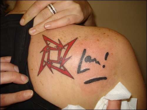 Metallica Ninja Star & Signature tattoo