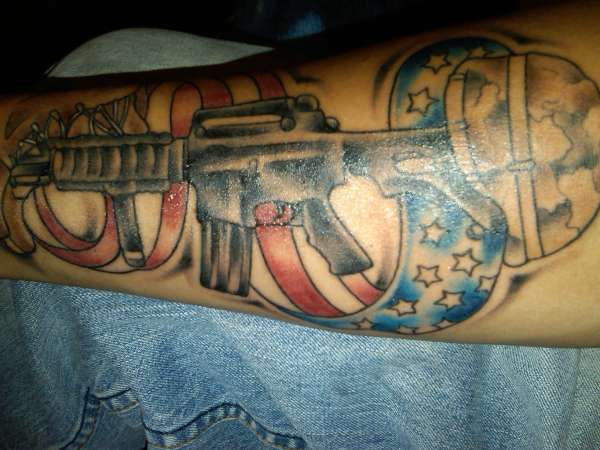 soldiers cross (red octopus tattoos) tattoo