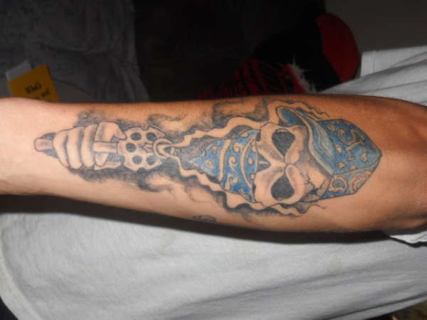 gangsta skull tattoo