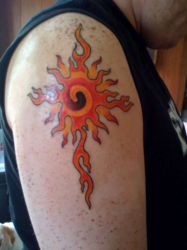 Crucifix Sun tattoo
