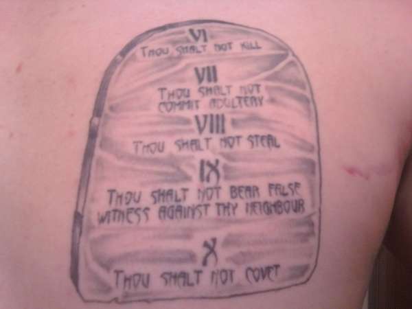 Tablet Two Of Ten Commandments tattoo