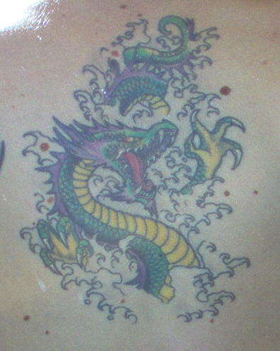 Green Dragon - Back tattoo