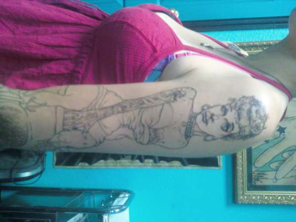 Lucille Ball Pin-up Linework tattoo