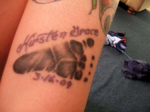 My daughter Foot print tattoo