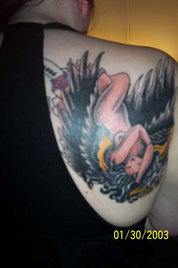 Resting my Wings, a Troy Timpel design tattoo