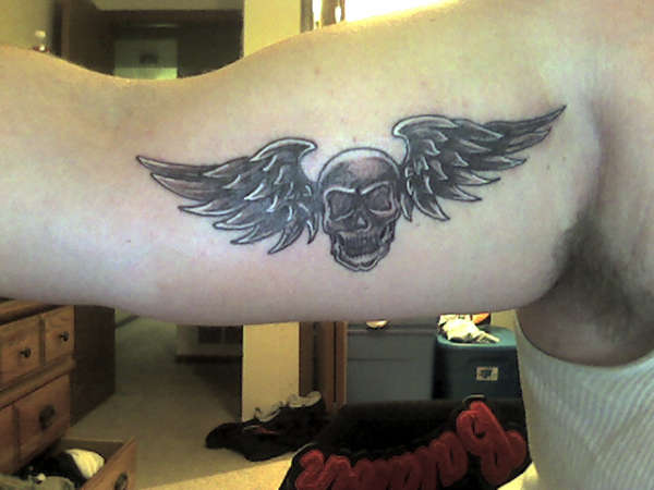 Skull and Wings tattoo