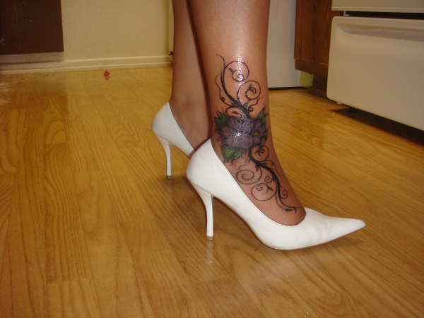 ankle cover up tattoo