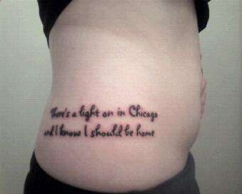 Chicago lyric tattoo