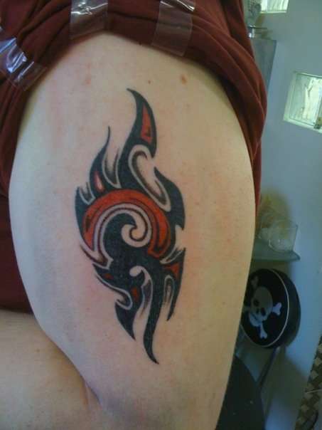 tribal tattoo red and black tattoo