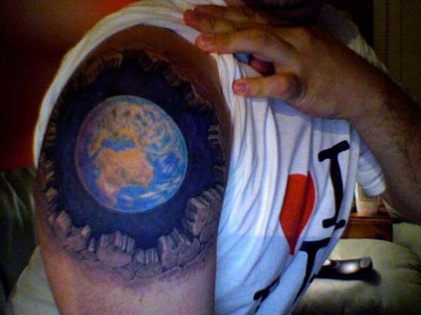 Earth Inside Arm - Pavel Angel tattoo
