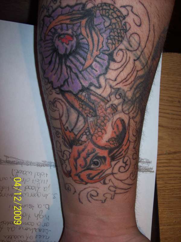 Start of a cover-up tattoo