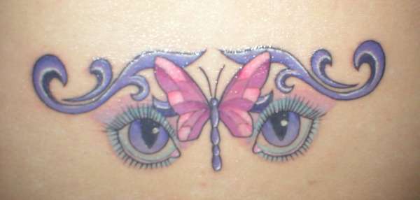 purple eyes tattoo