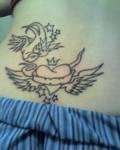 Sacred Heart & Sparrow tattoo