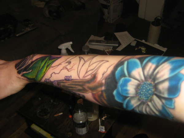 sleeve in progress tattoo